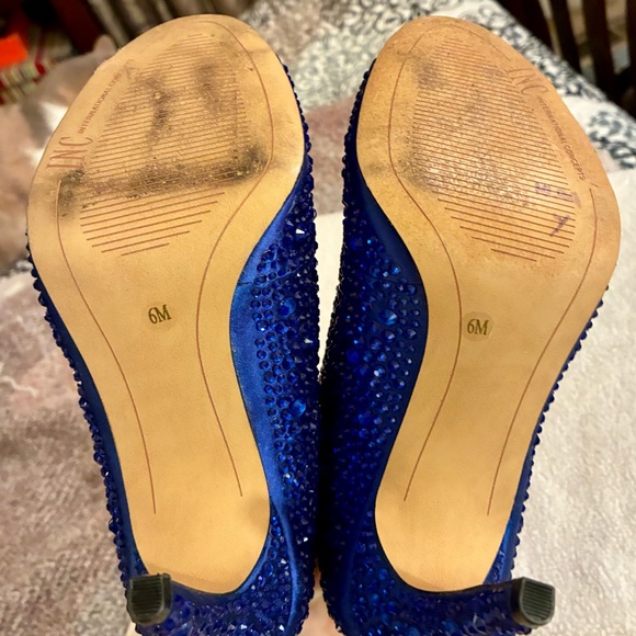 INC International Concepts Blue Sparkling Jeweled Heels-EUC Size 6M - Picture 5 of 6